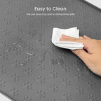 PWTAA Dog Food Mat Anti-Slip Silicone Dog Bowl Mat Thicker Pet Placemat Waterproof Cat Feeder Pad with Raised Edge Puppy Kitten Feeding Mats Suitable Small Medium-Sized Dogs Cats Eating Tray - 2PCS