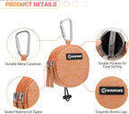 Dog Poop Bag Holder for Leashes- Dog Treat Pouch with Waterproof Zipper,Puppy Training Small Bag with Carabiner & Bungee Toggle,Two Pockets for Dry or Wet Treats-Pet Travel Walking Essentials (Orange)