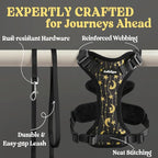 rabbitgoo Cat Harness and Leash Set, Escape Proof Vest, Lunar Prowl | Soft Breathable Mesh, Easy Adjustable Fit, Snap Buckles, Sturdy Clip, Reflective Strips, for Small & Average Cats Walks, Xs