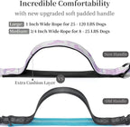 iYoShop Hands Free Dog Leash with Zipper Pouch, Dual Padded Handles and Durable Bungee for Walking, Jogging and Running Your Dog (White-Purple Mix, Large)