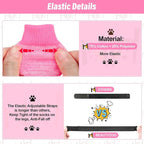 BEAUTYZOO Anti Slip Dog Socks for Small Medium Large Dogs with Grips Straps on Hardwood Floor Protection Wear, Traction Control 3 Pairs Double Side Paw Protector to Prevent Licking for Girl or Boy