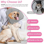 AOFITEE Soft Dog Cone Collar, Adjustable Cone for Dogs to Stop Licking, Dog Cones for Small Medium Large Dogs, Breathable Elizabethan Collar Wound Healing After Surgery(Grey,S)