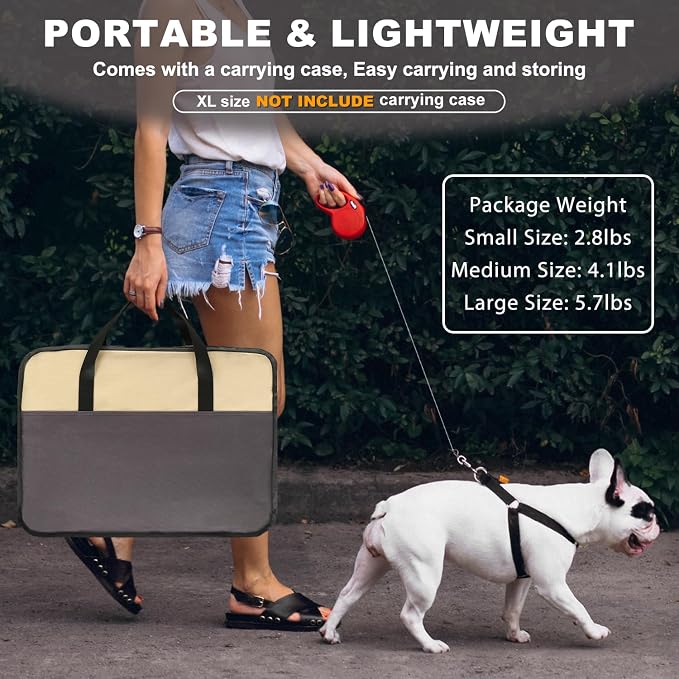 Aivituvin Portable Pet Playpen, Foldable Dog Tent Crate Cage for Puppies and Cats, Exercise Pop Up Dog Kennel with Carrying Case Indoor Outdoor, Waterproof and Zipper Top Cover Door, Brown
