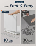 SONGMICS HOME Cat Litter Box Enclosure, Snapsemble Superfast Assembly, Litter Box Furniture for Large Cats, Display Side Table, Push-to-Open Doors, Minimalist Modern, Snow White UPCL013W01