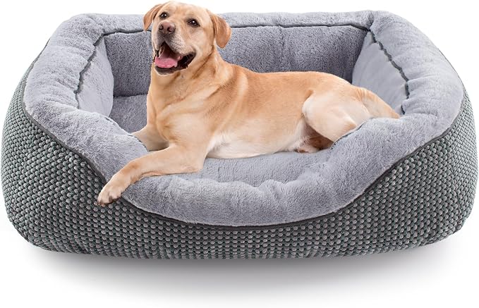INVENHO Large Dog Beds for Large Dogs Washable, Rectangle Dog Beds Large Sized Dog, Orthopedic Dog Bed, Warming Soft Sleeping Puppy Bed Durable Pet Bed with Anti-Slip Bottom L(35"x25"x10")