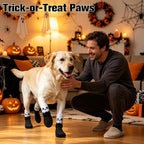 EXPAWLORER Anti Slip Dog Socks to Prevent Licking Paws for Cold Winter, Double Sides Dog Shoes Boots & Paw Protectors Booties for Hardwood Floors with Grip Small Medium Large Senior Dogs Halloween L
