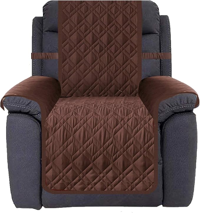 Ameritex Waterproof Nonslip Recliner Cover Stay in Place, Dog Chair Cover Furniture Protector, Ideal Recliner Slipcovers for Pets and Kids (Chocolate, 23")
