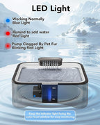 UPSKY Cat Water Fountain, 2.25Gal Large Capacity for Multi-Pet Homes | Ultra Quiet 304 Stainless Steel, Anti-Clog Pump with 4 Filters, Non-Slip Mat Included, Easy to Clean, Smart LED & Anti-Dry