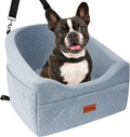 Vivifying Dog Car Seat for Small & Medium Dogs, Detachable & Washable Booster Seat for Pets Up to 25lbs, Travel Bed with Storage Pockets and Safety Belt – Gray