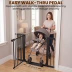 Mumeasy 36" Tall Baby Gate, Walk Through Dog Gate for Stairs & Doorways | Extra tall design, secure pet barrier, one hand operation, easy access, for dogs cats babies toddlers