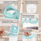Dog Cat Food Storage Container with Cup (Light Blue, 5L) | Pet Food Pourable Container Airtight with Large Spout, BPA-Free Plastic Food Dispenser for Pet Food, Bird Seed, Rice, Flour