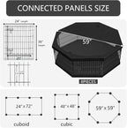 PETIME Foldable Metal Dog Exercise Pen/Pet Puppy Playpen Kennels Yard Fence Indoor/Outdoor 8 Panel 24" W x 36" H with Top Cover and Bottom Pad