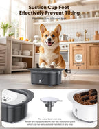 Dog Water Bowl,No Spill Water Bowl for Dogs Reduce Refill & 2-6 Cups Slow Feeder Dog Bowls 2Pieces,Anti Splash No Mess Dispenserl,Anti-Choking Puzzle Food Bowls(with Suction Cup Foot Pad)