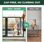 FXW AuraSpace Pro Clear Acrylic Indoor Dog Playpen, 32" H, 8 Panels | Open View, No Climbing Bars, Heavy-duty Metal, DIY Layouts, Easy Access, For Small & Medium Dogs, Patented