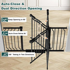 Fairy Baby 71.7"-81.1" Extra Wide Baby Gate for Doorways, Large Pet Gate for Wide Openings, Pressure Mounted Safety Child Gate for Stairs, Metal Auto Close Long Dog Gate with Door Walk Thru, Black