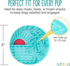 Messy Mutts Round Slow Feeder, 8 Inch, 2 Cup, Teal | 8 Inch Round Silicone Puzzle Slow Feeder For Dogs And Cats, Holds 2 Cups, Dishwasher Safe