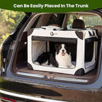 Portable Collapsible Soft Dog Crate for Extra Large Dogs,42in Grey | Oxford Cloth Travel Camping dog kennel with 4 Mesh Windows & 2 Storage Pockets,for Indoor & Outdoor Use