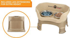 Neater Feeder Deluxe Mess-Proof Elevated Dog Bowls for Medium Dogs (19–40 lbs), 2 Height Adjustable (10” & 12.5”) No-Spill Raised Dog Bowl Stand, Stainless Steel Food Bowl Set, Made in USA, Cappuccino