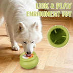 Wobbly Dog Enrichment Lick Toy, Stuffable Frozen Lick Bowl to Keep Dogs Busy, Long-Lasting Interactive Treat Dispensing Dog Toy, Silicone Fetch Catch Chew Toy(Green,L)