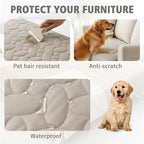 Ameritex Waterproof Pet Bed Cover Anti-Slip Dog Bed Blanket for Sofa and Furniture Waterproof New Pattern Design (Khaki, 30x80 Inch (Pack of 1))