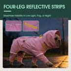 Kouser Waterproof Full-Body Coverage Dog Raincoat, Pink S | Dog Raincoat with Reflective Stripes, Adjustable Dog Rain Jacket with Leash D-Ring, Hooded Poncho for Small Medium Large Dogs