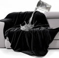 gogobunny Waterproof Bed Blanket, Reversible Sherpa Fleece Throw Blanket for Dog Puppy Cat, Furniture Cover Protects Bed Couch Sofa from Liquid Pee and Pet Fur (Black, 60x80 inches)