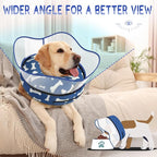Supet Raised Inflatable Dog Cone Collar to Stop Licking, Soft Dog Cone Alternative After Surgery, Pet Neck Donut Collar for Small Medium Large Dogs