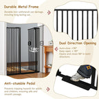 55'' Extra Tall Cat Gate, 42.9"-46.9" Wide Auto Close Tall Pet Gate for Doorways, Pressure Mounted High Dog Door Gate No Drilling Cat Fence Safety Baby Gate for Stairs, Doorways, Black