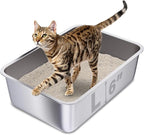 Stainless Steel Cat Litter Box, Large Metal Litter Box | 20"x14"x6" Steel Litterbox, Easy to Clean, Non Stick No Smell Litterboxs for Cats/Kitty