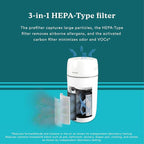 Homedics Air Purifier 5-in-1 HEPA-Type Filtration 853 Sq Ft | UV-C Technology and Carbon Odor Filter, 4 Speeds, Essential Oil Aromatherapy Tray, for Medium Rooms