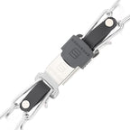 Herm Sprenger Chrome Plated Steel Dog Collar with Quick Release ClicLock Buckle and Biothane Insert Training Collar for Dogs Made in Germany (Black, 23in x 3.2mm(Neck Size up to19-20in))