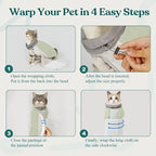 Supet Cat Grooming Wrap for Cutting Nails, Self-Adhesive Calm Cat Swaddle | Bite-Proof Mesh Hood & Thick Waist Strap Anti-Escape Anti-Scratch Bag for Nail Trimming, Medication, Ear Cleaning (Green S)