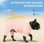 KYEESE UV Protection Dog Shirt, UPF 50+ Cooling Summer Jumpsuit for Small Medium Dogs, Breathable Reflective Shedding Control Dog Sun Shirts, Quick-Dry Dogs Onesie Pet Clothes, Pink, XL