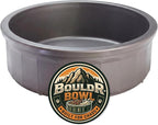 Pet Crock Bowl – Thick Durable Plastic Non-Tip Food & Water Dish for Dogs, Cats & Small Animals – Indoor/Outdoor – Chew Resistant, Easy Clean (Gray, Jumbo 96oz)