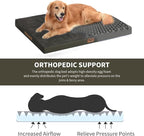Jumbo Waterproof Orthopedic Dog Bed for Extra Large Dogs | Egg Crate Foam, Pressure Relief, Fits 54x37 Crates, Machine Washable 1680D Oxford Cover, Indoor & Outdoor Use, Up to 150 lbs