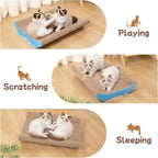 Cardboard Cat Scratcher Bed 22x16” Large Cat Scratch Pad for Cats | Curve Cat Scratcher Couch for Multi-cat Households, Widened & Thickened, Scratch Resistant, with Catnip