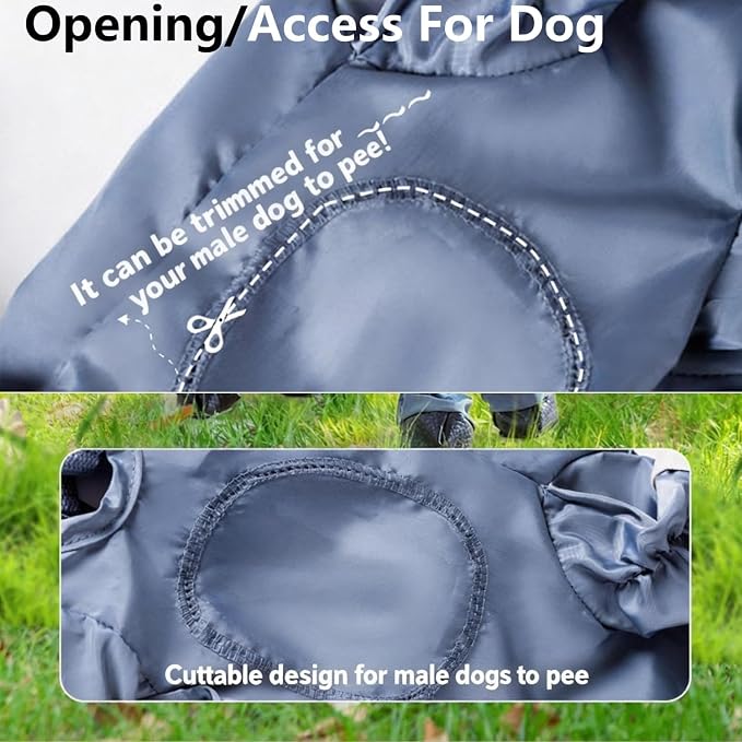 Dog Rain Boots, Waterproof Dog Rain Shoes for All Weather, Anti Dirt Pants with Shoes, Adjustable Suspender Pants for Outdoor Walking & Paw Protectors（XL）