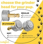 Dog Nail Grinder - Regular, Hard & Soft Replacement Head - Small & Large Dogs - Premium Quality - Diamond Tip Drill Bit - Professional Dog Nail Trimmers - Grooming Kit - 3 Pack