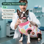 Kuoser Dog Recovery Suit After Surgery, Spay Neuter Surgical Suit for Dogs | Post Surgery Anti-Licking Dog Onesie Protects Wounds and Incisions, E-Collar & Cone Alternative Bodysuit for Female Male Dogs