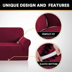 Couch Covers for 3 Cushion Couch Sofa Pet Friendly Extra Large Couch Cover for Oversized Sofa Washable Furniture Protector Fitted Sofa Slipcovers Stay in Place(XL Sofa, Burgundy)