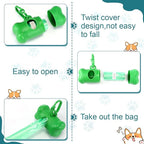 Zhehao Dog Poop Bag Holder Bulk 50 Pack for Leash with Clip, Preloaded Waste Dispenser, Portable Walking Accessories for Hiking Travel Multi Dog Household(Classic,Bone)