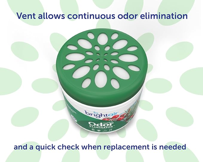 Bright Air 14 oz. Super Odor Eliminator, For Medium-Size Spaces, Winter Pine & Berries Scent, Case of 6, Odor Eliminator & Air Freshener, Natural Essential Oils, Lasts Up to 90 Days Each