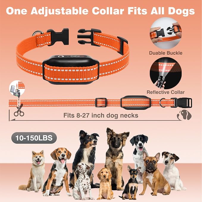 Vibrating Dog Collar No Shock - 3300ft Dog Training Collar with Remote for 10-120lbs Small Medium Large with Beep, Vibration, Ultrasonic Modes, Security Lock & No Prongs