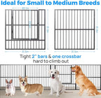 Dog Playpen 32" Height – Heavy Duty, Foldable | 25mm Steel Tubes, 40.8 lbs sturdy frame, rubber non-slip feet, indoor outdoor, Small Medium Dogs
