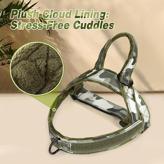 Forestpaw No Pull Dog Harness with Large Handle,Comfortable,L,Camo Green | Adjustable Fits Chest 26-31",50-80 lbs,Slip On,Quick Release,Easy Control,Soft Padded,for Medium Large Dogs Walking Training
