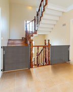 Veraste (2 Pack) Retractable Baby Gate for Doorways and Stairs, Mesh Safety Gate for Pet, Indoor & Outdoor Use, One-Hand Operation, Easy Installation, 33.6" Tall, Expands to 55" Wide（Grey,33.6"x55"