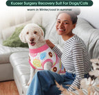 Kuoser Dog Recovery Suit After Surgery, Spay Neuter Surgical Suit for Dogs | Post Surgery Anti-Licking Dog Onesie Protects Wounds and Incisions, E-Collar & Cone Alternative Bodysuit for Female Male Dogs