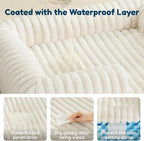 ChiXnuggle Faux Fur Orthopedic Dog Bolster Bed, Waterproof Washable Cover | rectangular dog sofa couch,egg crate foam,non-slip bottom,for extra large dogs,cream,41*30*7