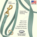 Viper Biothane K9 Working Dog Leash Waterproof Lead for Tracking Training Schutzhund Odor-Proof Long Line with Solid Brass Snap for Puppy Medium and Large Dogs 20in, Sage Green