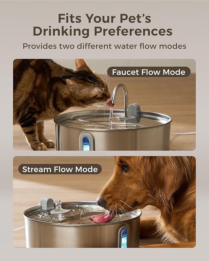 Smartoo 7L/236oz Stainless Steel Dog Water Fountain for Large Dogs | 25dB Ultra-Quiet Automatic Pet Water Dispenser with Deeper Bowl, 4-Stage Filtration,Ideal for Big Breeds,Multi-Pet Households